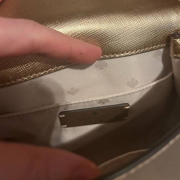 Kate Spade Top Handle Mini Satchel Metallic Leather Crossbody Bag New - Picture 6 of 7